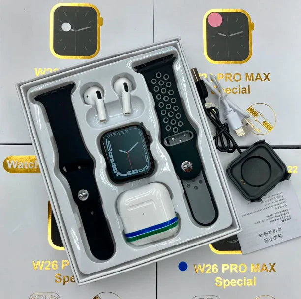 COMBO 2 EN 1: RELOJ SMART WATCH W26 + AUDÍFONOS